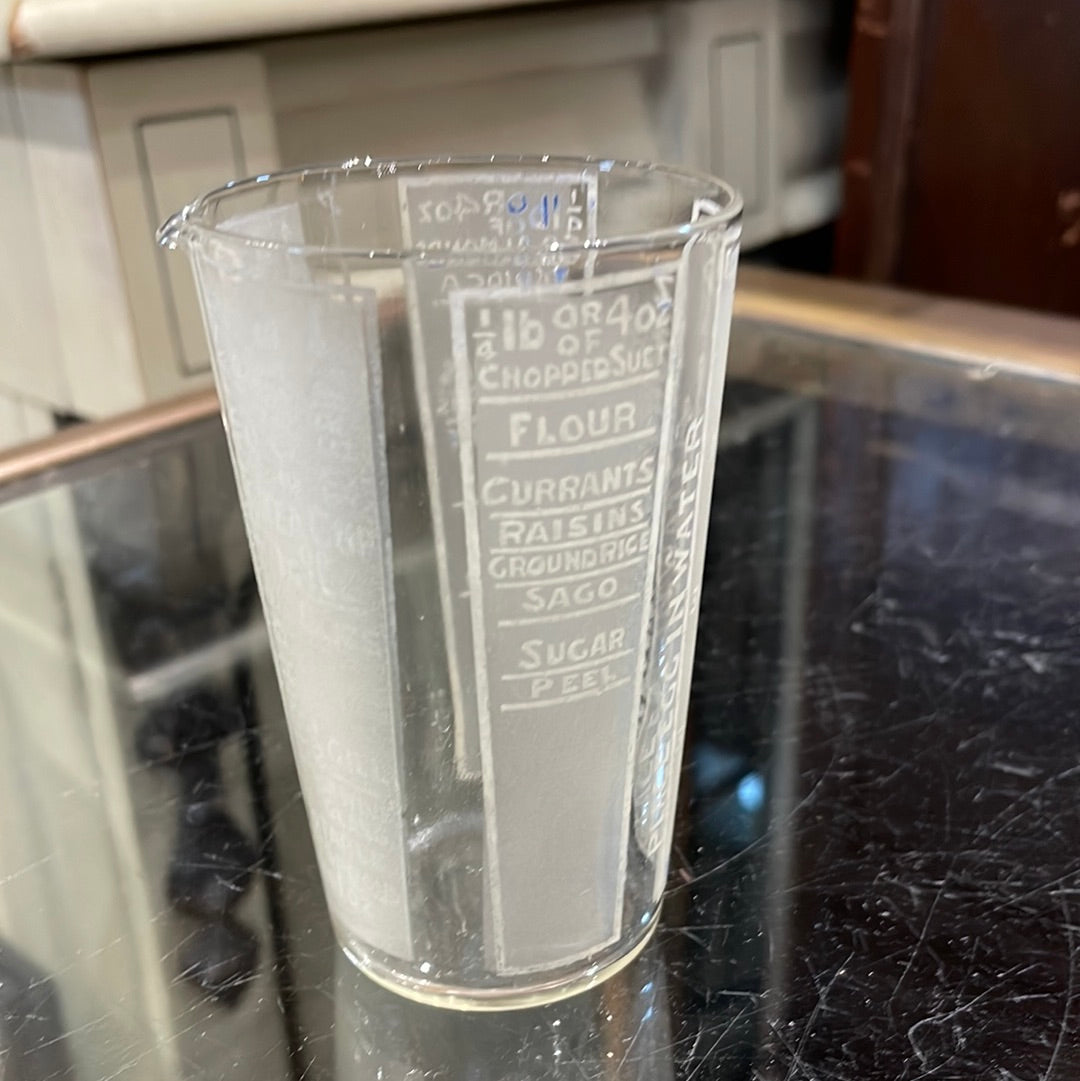 English Glass Measuring Cup Circa 1900