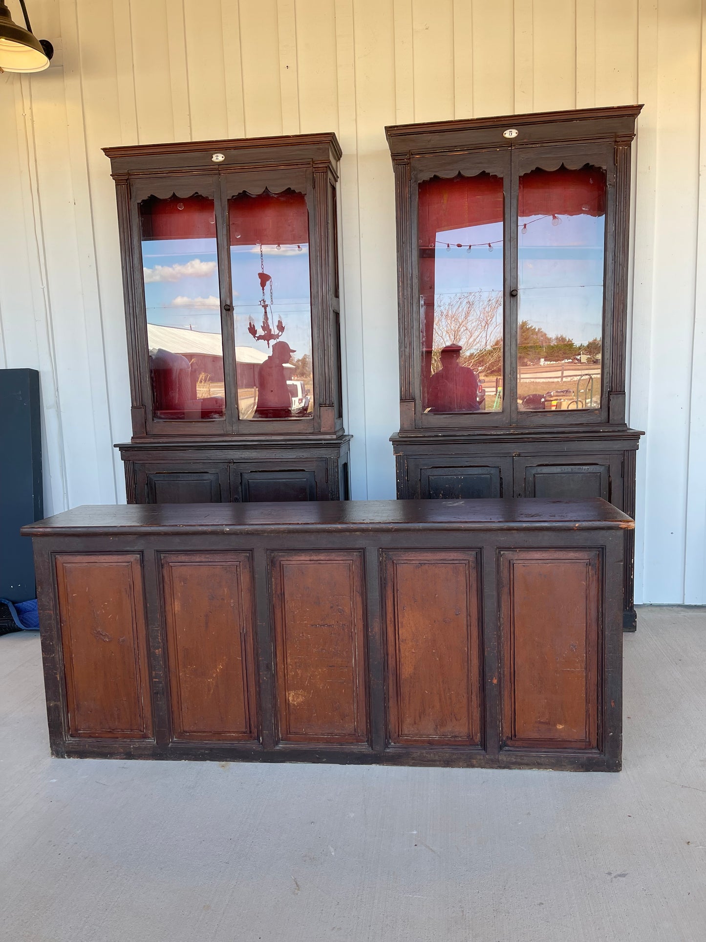 French Pharmacy Counter Original Paint Circa 1860 78" x 13" 33"