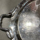 English Late 1800s Heavy Gauge Silver Plate Oval Engraved Tray