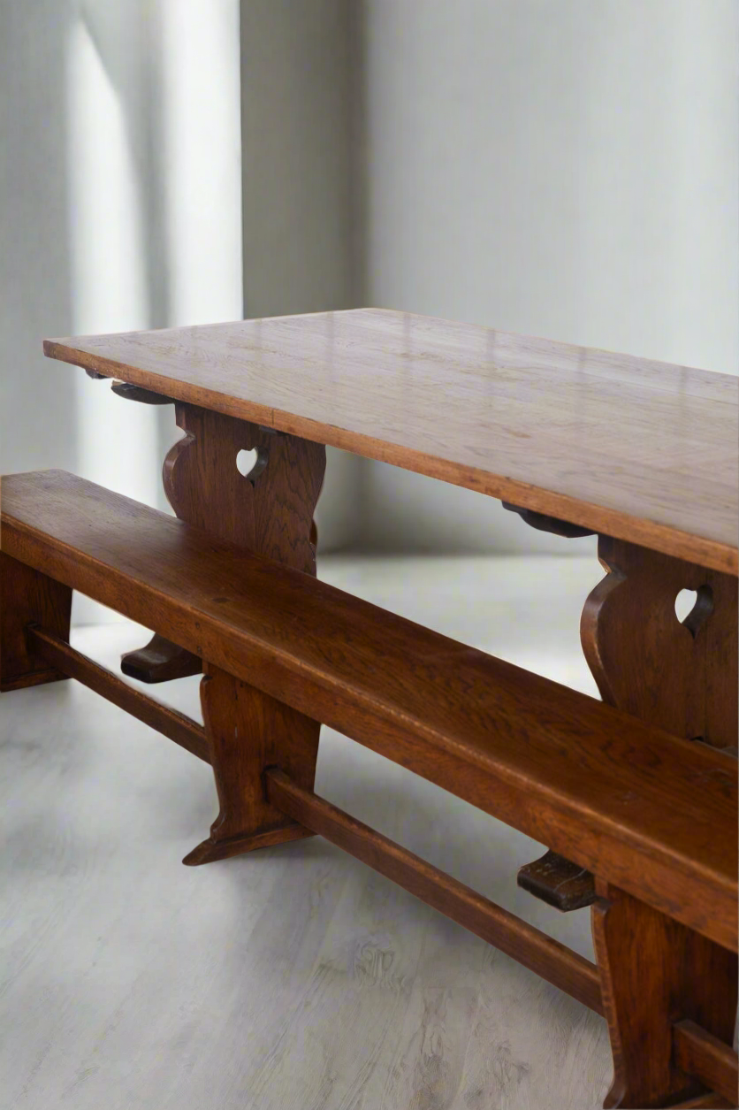 12 ft Oak Refectory Table with Benches Kings School Canterbury