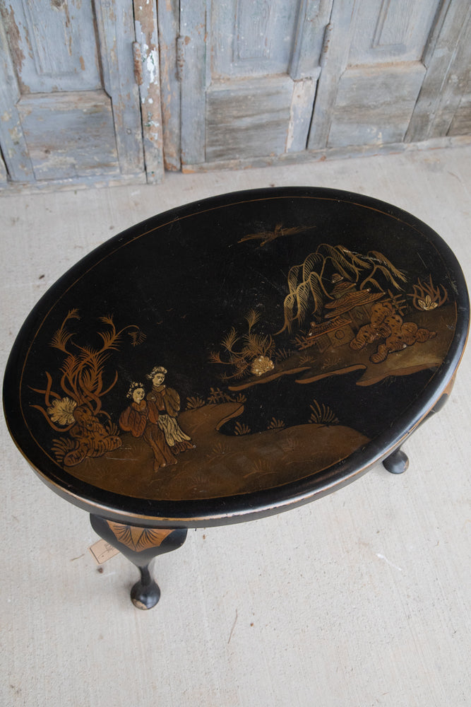 Ebonised Hand Painted Chinoiserie Coffee Table