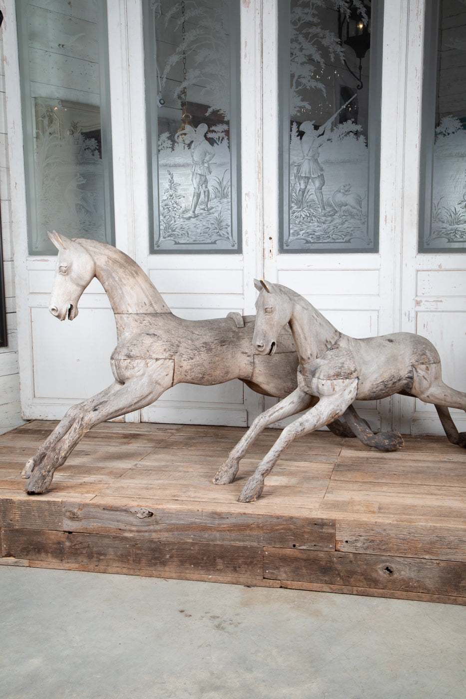 Hardwood Spanish Horse Sculptures Circa 1900