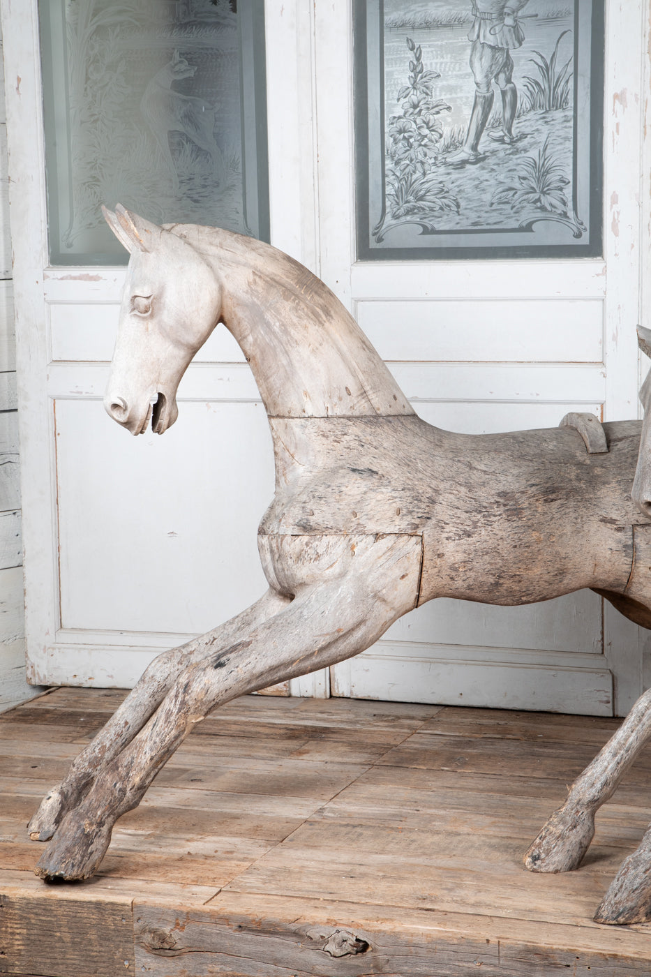 Hardwood Spanish Horse Sculptures Circa 1900