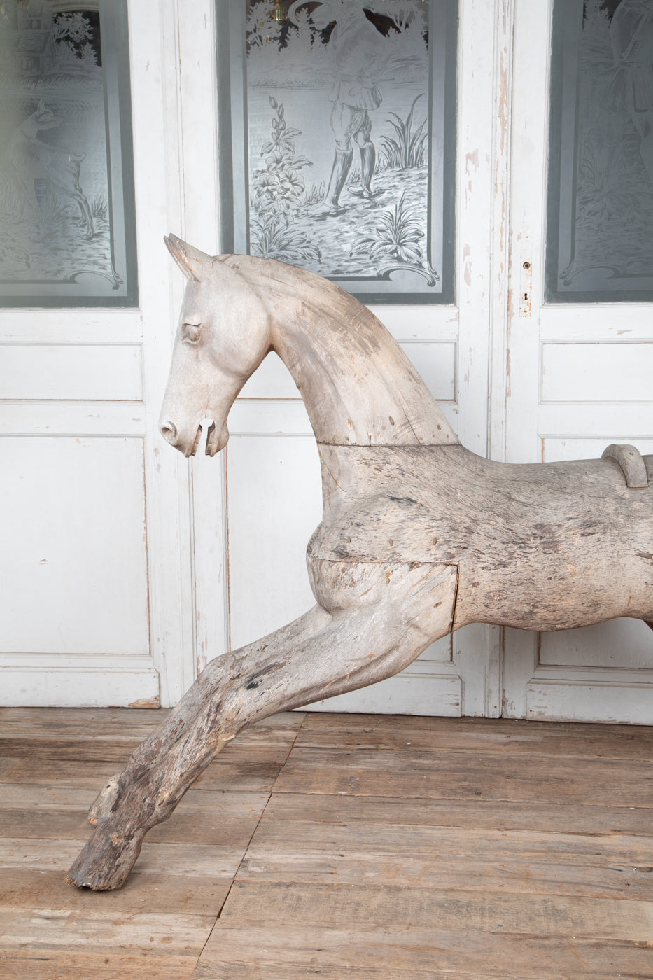 Hardwood Spanish Horse Sculptures Circa 1900