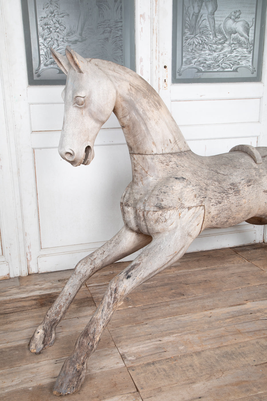 Hardwood Spanish Horse Sculptures Circa 1900