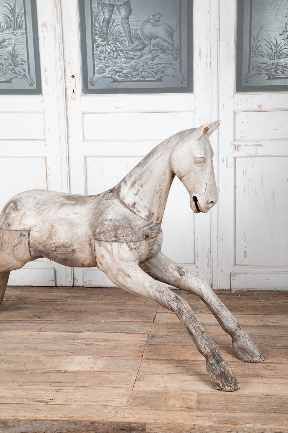 Hardwood Spanish Horse Sculptures Circa 1900