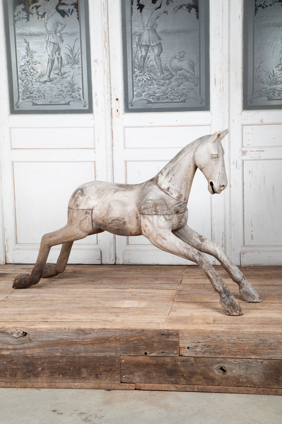 Hardwood Spanish Horse Sculptures Circa 1900