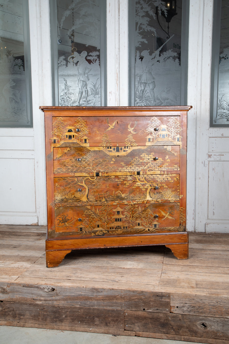 French Chinoiserie Painted Chest of Drawers