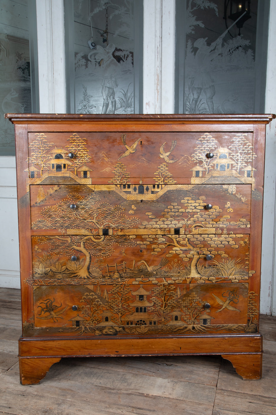 French Chinoiserie Painted Chest of Drawers