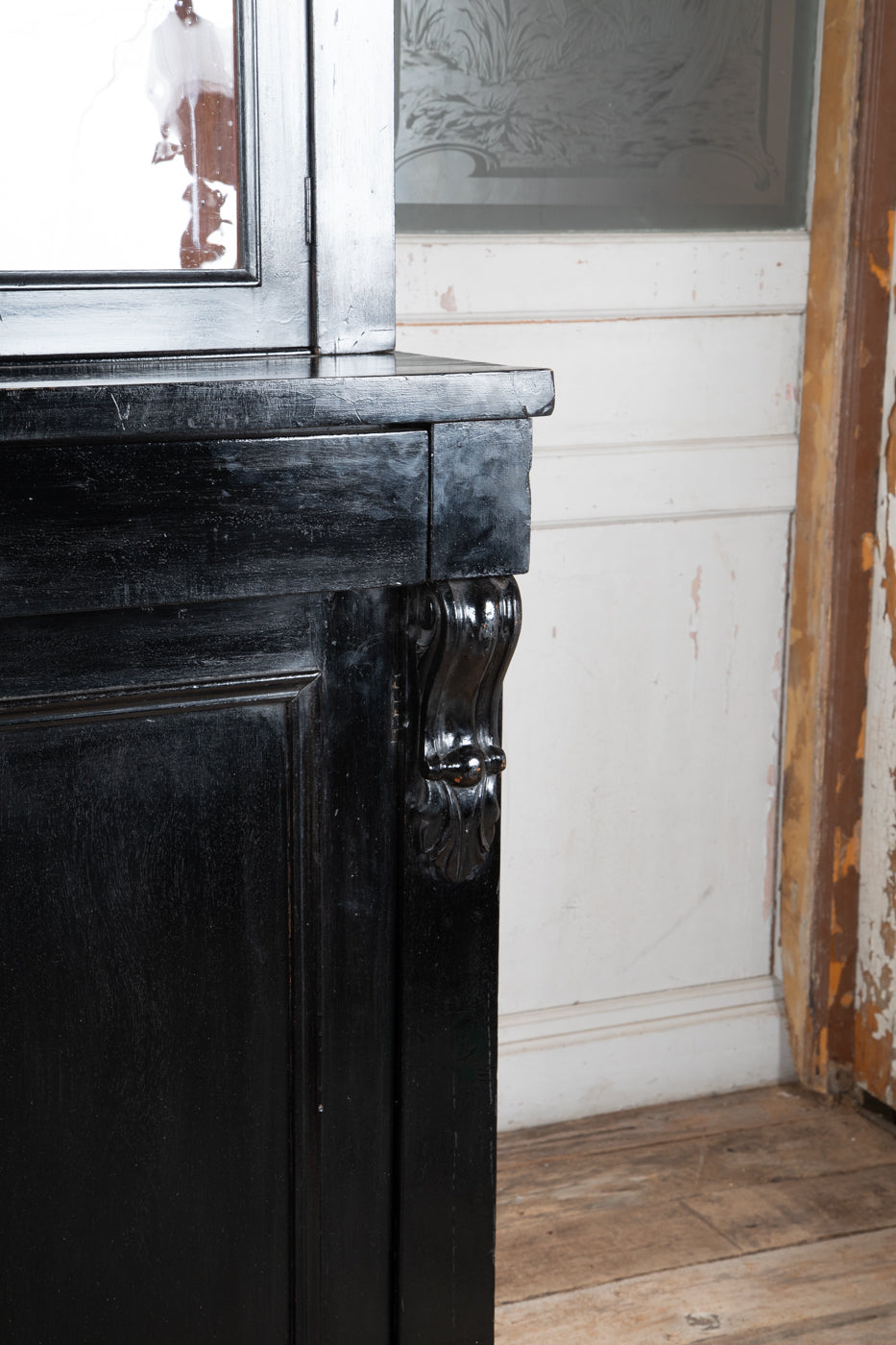 Victorian Ebonized Glazed Bookcase