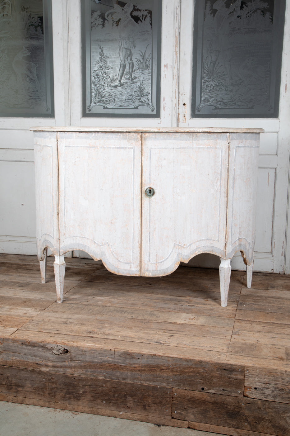 Exquisite Painted Bombe Sideboard