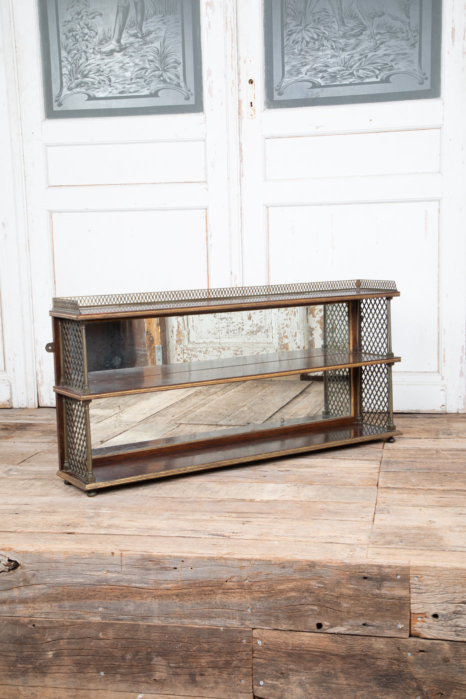 Brass and Wood Shelf