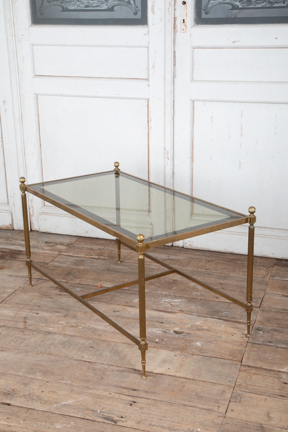 Brass and Glass Cocktail Table