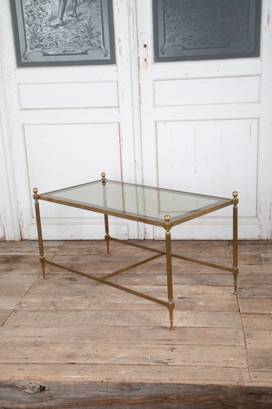 Brass and Glass Cocktail Table