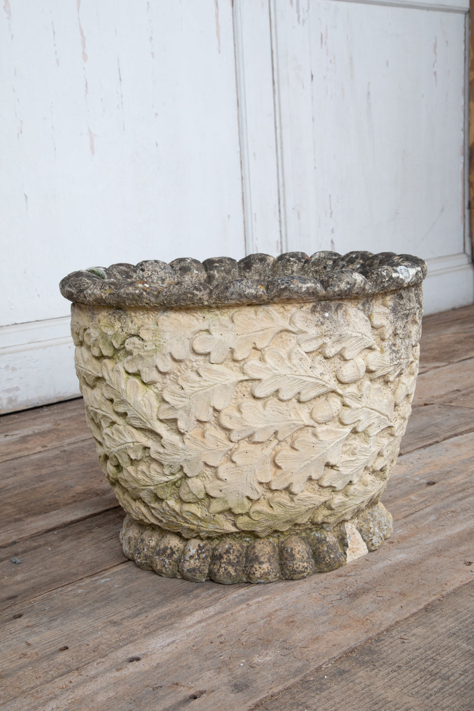 Concrete Planter Oak Leaf