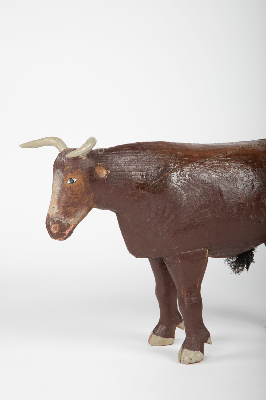 Carved and Painted Folk Art Bull 1860