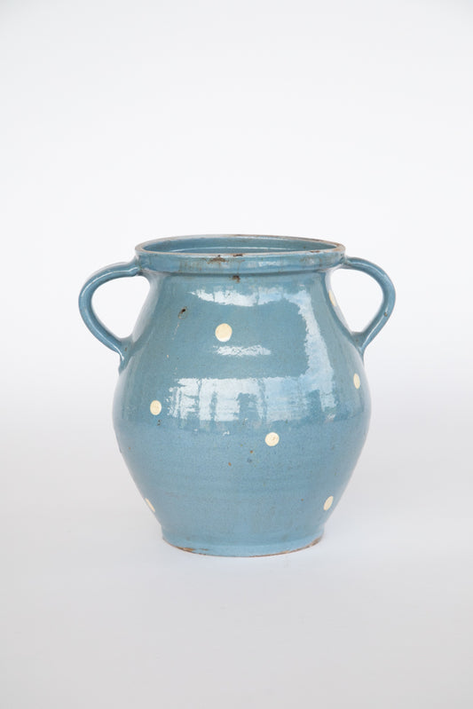 Blue Terra Cotta Pot with 2 Handles