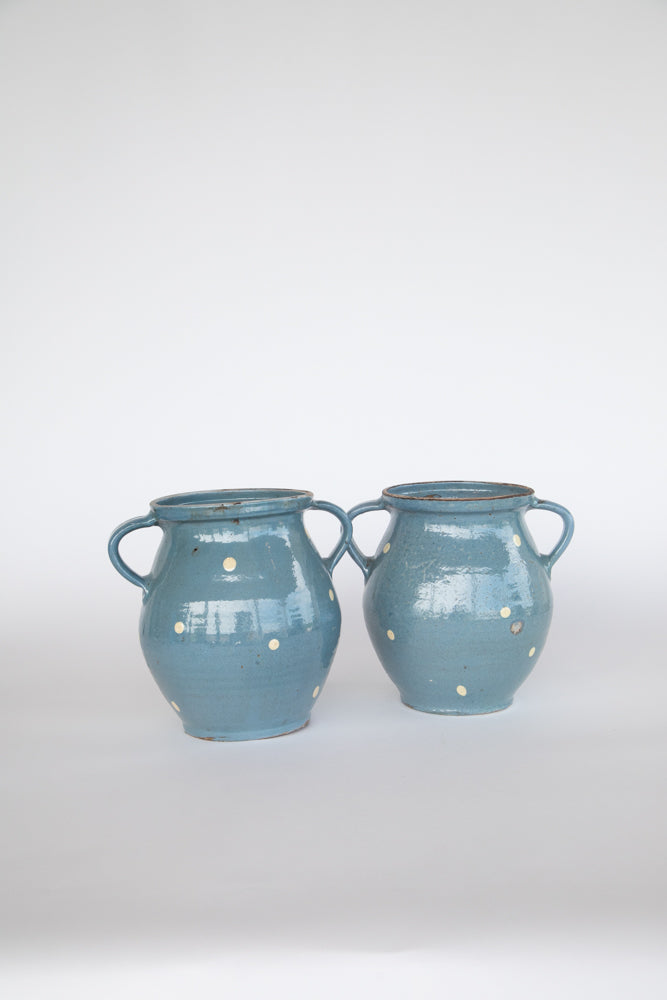 Blue Terra Cotta Pot with 2 Handles