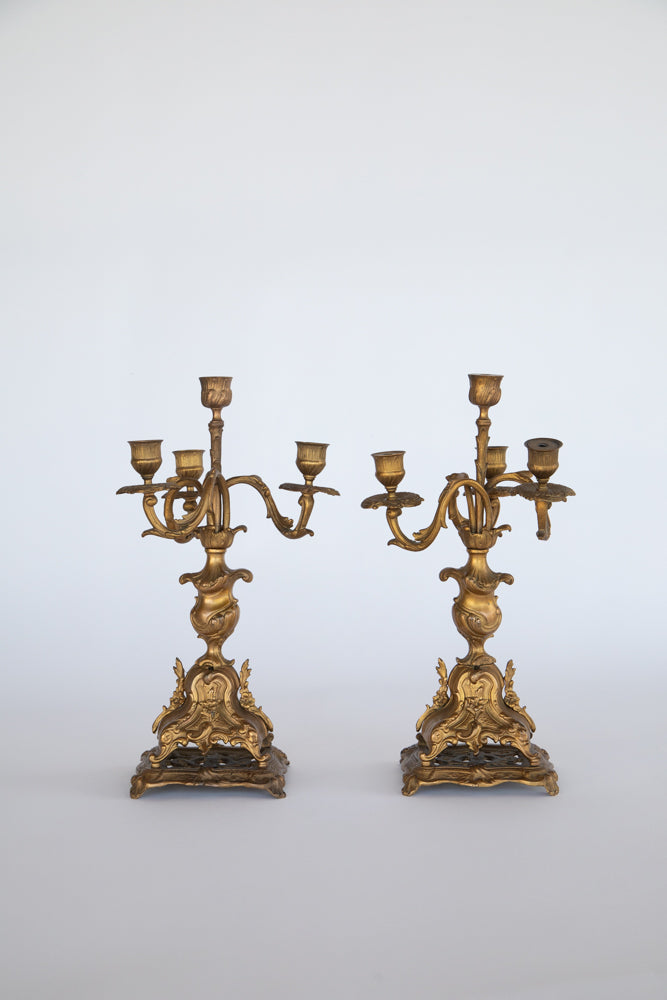 Brass Candelabra Set of 2