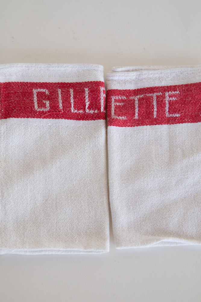 French Red and White Shaving Cloths