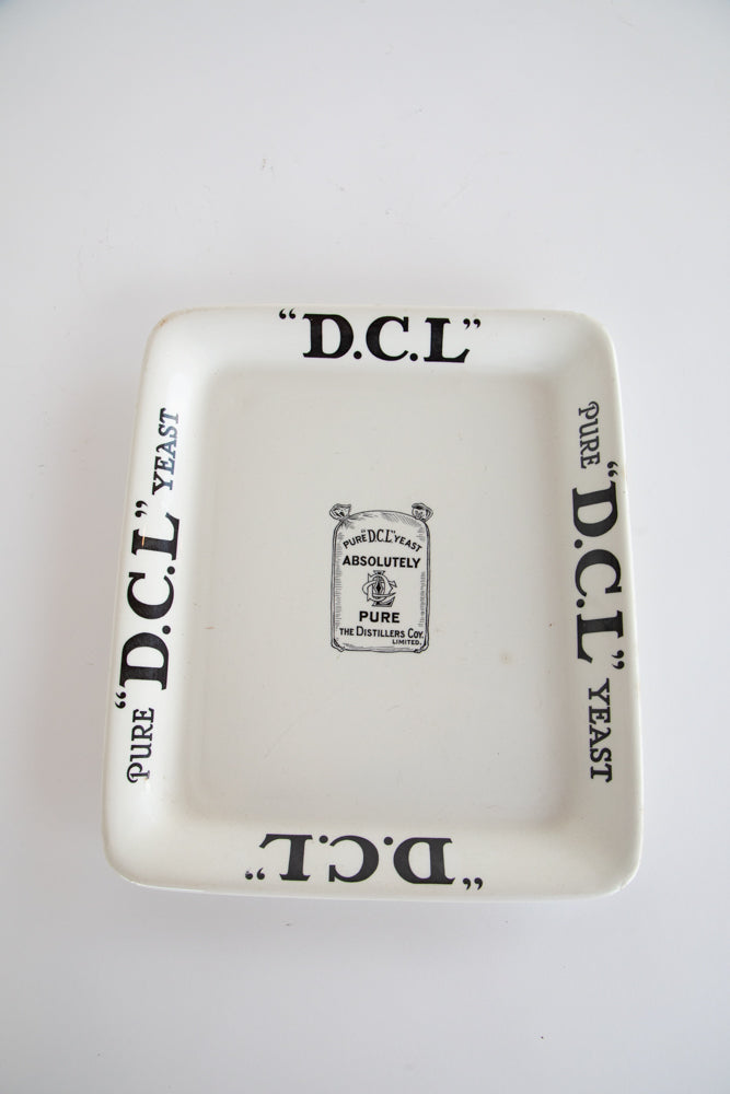 Genuine Edwardian Grocer's White Ironstone Advertising Platter DCL