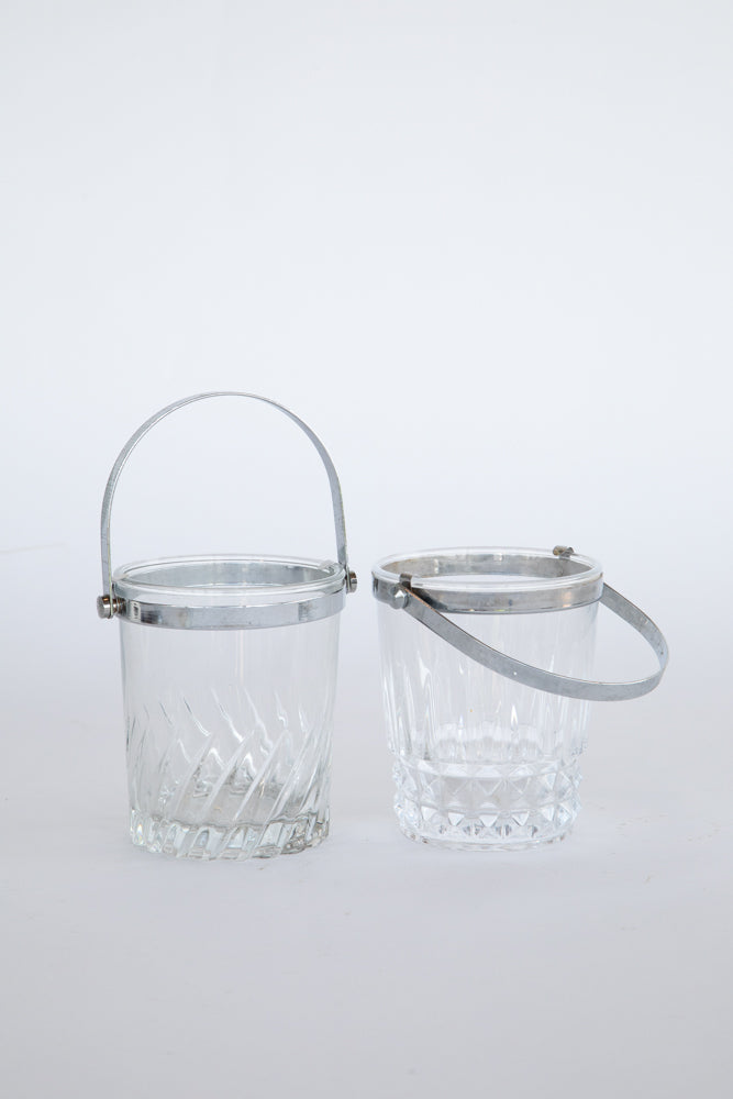 French Glass and SIlver Ice Bucket