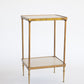 Mid Century Glass and Brass End Table