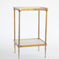 Mid Century Glass and Brass End Table