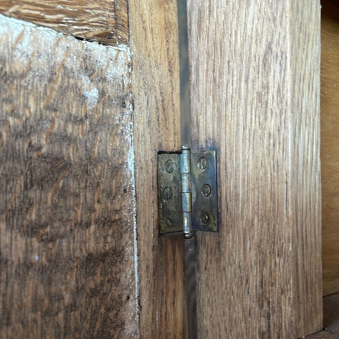 Oak File Cabinet Bleached with Doors and Compartments - The White Barn Antiques