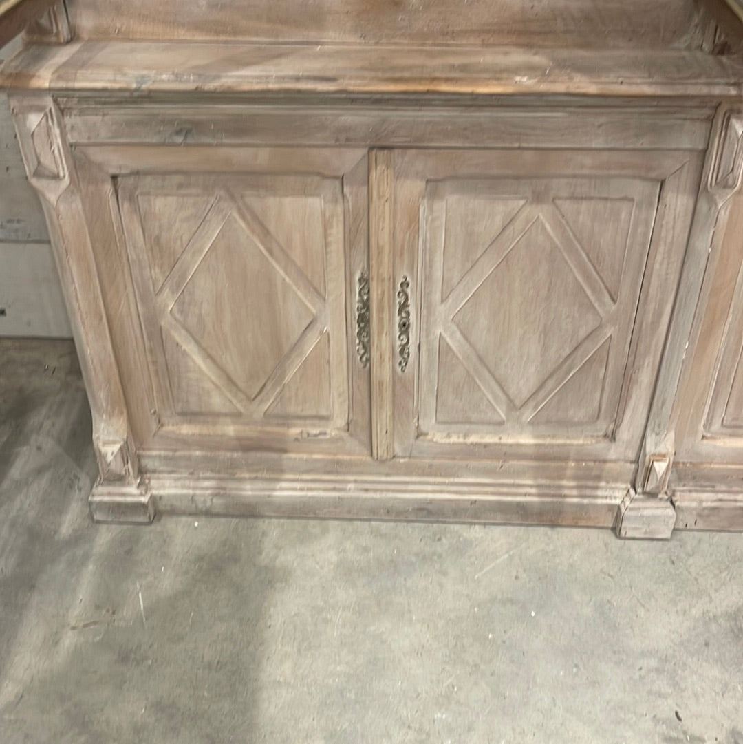 French Walnut China Cabinet with Glass Doors - The White Barn Antiques