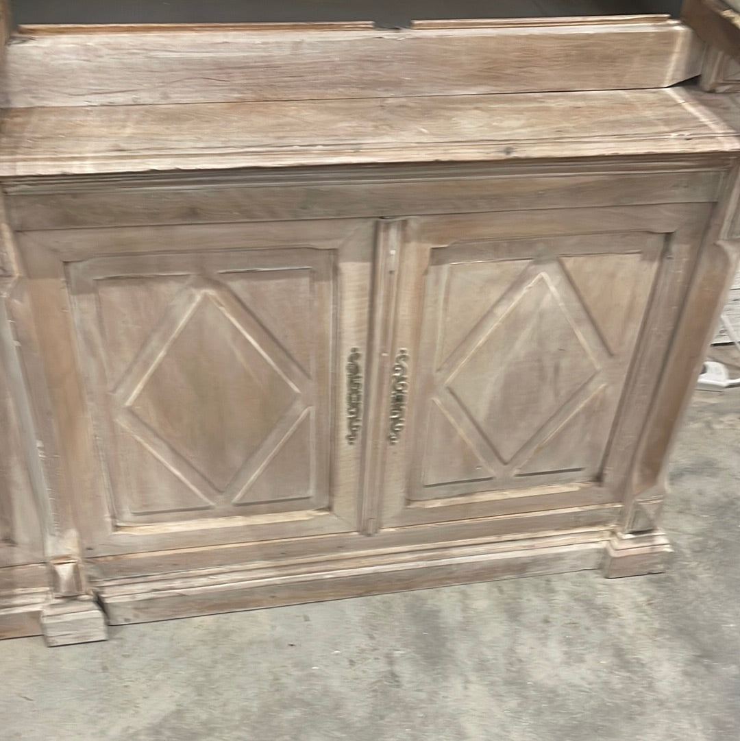 French Walnut China Cabinet with Glass Doors - The White Barn Antiques